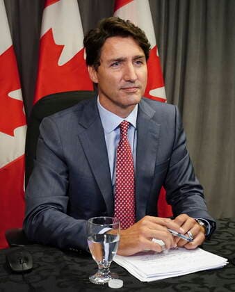 August 24, 2021, Hamilton, Ontario, Canada: Prime Minister Justin Trudeau takes part in a virtual G7 meeting on the crisis in Afghanistan from Hamilton, Ont., on Tuesday, Aug 24, 2021. Hamilton Canada  - ZUMAc35_ 20210824_zaf_c35_004 Copyright: xSeanxKilpatrickx