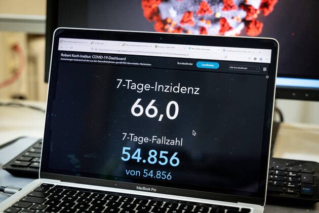 Coronavirus in Germany Covid 19 Dashboard of the Robert Koch Institute 26 08 2021 Robert Koch Institute 7 days Incidence 66.0 7 days Number of cases 54 856 COVID 19 cases 3 901 799 Addition of 12 626 compared to previous day COVID 19 deaths 92 082 Addition of 21 compared to previous day