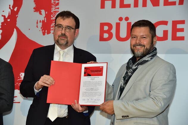 Gustav Heinemann Citizen Award 2021 The winners, Elias Dray, Ender Cetin, Imam meet2respect Presentation of the Gustav Heinemann Citizen Award in the Atrium of the Willy Brandt Haus in Berlin on 26 08 2021 Photopress Mueller