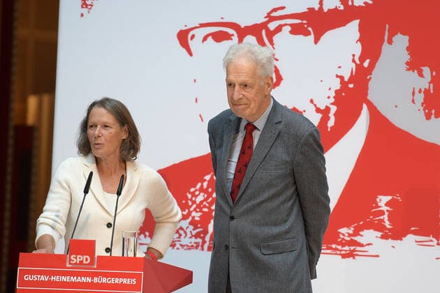 Gustav Heinemann Citizens Prize 2021 Christina Rau, Henning Scherf Presentation of the Gustav Heinemann Citizens Prize in the Atrium of the Willy Brandt House in Berlin on 26 08 2021 Photopress Mueller