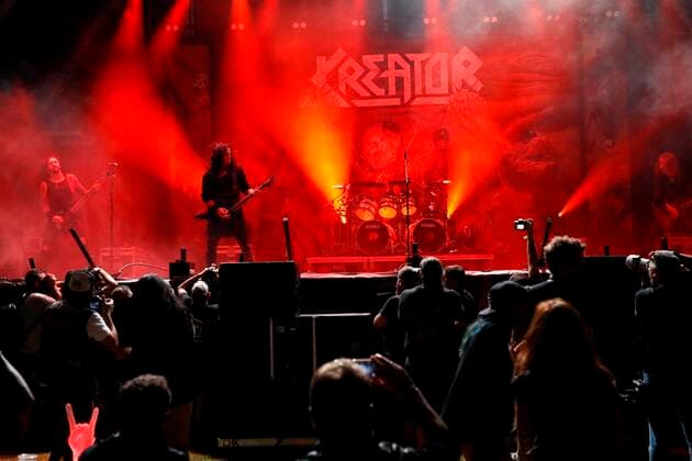German thrash metal band Kreator performs on stage on occasion of the Resurrection Festival Limited 2021 in Viveiro, Lugo, Galicia, northern Spain, 26 August 2021. Resurrection Limited 2021 Festival !ACHTUNG: NUR REDAKTIONELLE NUTZUNG!  Copyright: xEliseoxTrigox GRAF8541 20210826-c78afc3d11e5da1f75be966570d3a5d37e44e315