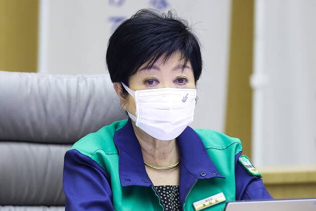 Tokyo Governor Yuriko Koike explains that the city is facing a medical emergency after the 60th Tokyo Metropolitan Coronavirus Infectious Diseases Monitoring Conference on August 26, 2021 at the Tokyo Metropolitan Government Building in Tokyo, Japan.  (167930988)