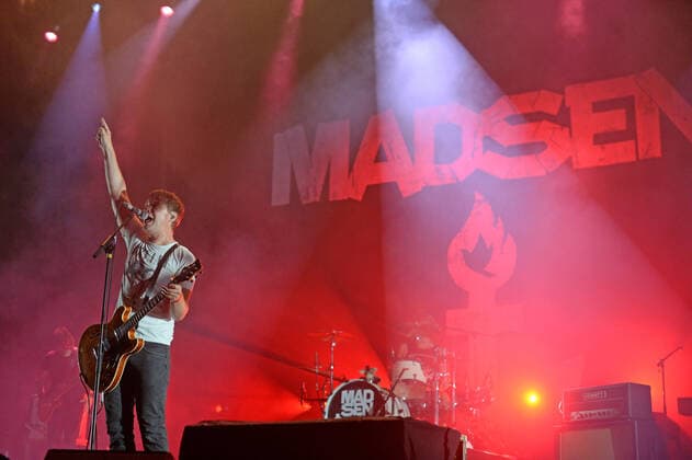 Hamburg the 26 08 2021 Madsen makes the RESTART for indoor concerts in Hamburg In the Barclays Arena, sold out under corona conditions with 650 people, the band played a wide musical spectrum from rock to punk Already at the first song the l
