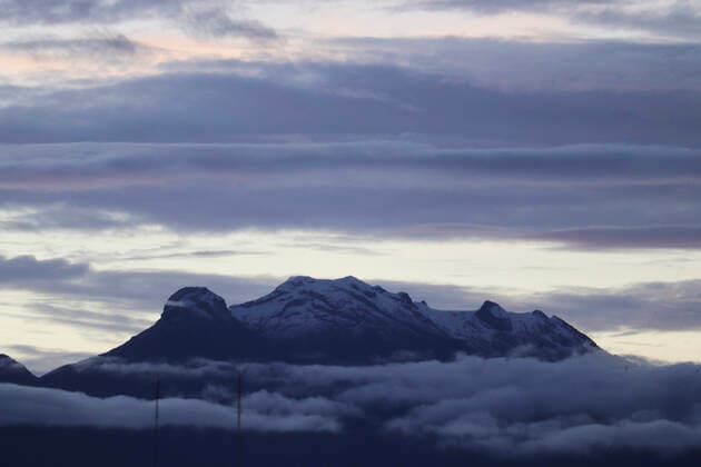 Popocatepetl Volcano In Mexico Registers Activity View of Iztaccihuatl Volcano during sunrise and COVID-19 health emergency in Mexico. Mexico City Mexico vieyra-notitle210829_npobO  Copyright: xGerardoxVieyrax