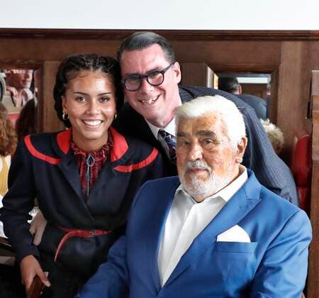 Rachel Hermlin, Andrej Hermlin, Mario Adorf at the gala award ceremony for Mario Adorf at the China Club Berlin
