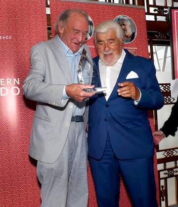 Michael Mendl, Mario Adorf, David Bennent at the gala award ceremony for Mario Adorf at the China Club Berlin