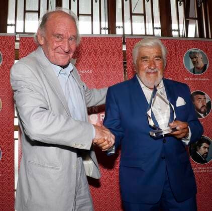 Michael Mendl, Mario Adorf at the gala award ceremony for Mario Adorf at the China Club Berlin