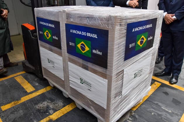 SÃO PAULO, SP - 30.08.2021: SAÍDA DE VACINAS DO INSTITUTO BUTANTAN - João Doria, (PSDB) Governor of São Paulo, monitors the release of 10 million new doses of Coronavac vaccine, from the Butantan Institute, against Covid-19 (Coronavirus) to the PNI (National Immunization Program) of the Ministry of Health. Monday (30) at the Butantan Institute. x2113665x  RobertoxCasimiro