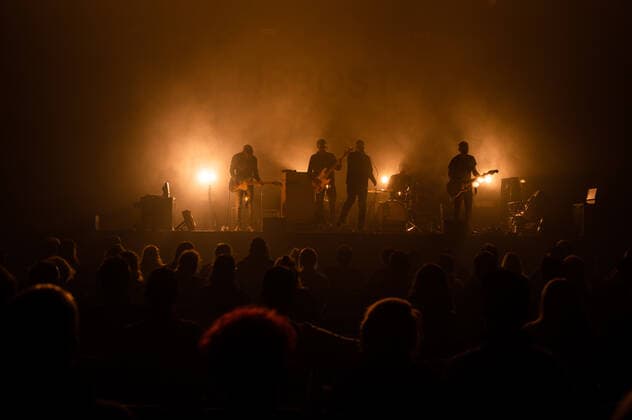 Concert of Turbostaat in the Berlin Columbiahalle Concert of the punk band Turbostaat in the fully occupied Columbia Halle Also on the last day of the Columbia Beatz the Berlin Columbiahalle was sold out 300 spectators were allowed to take a seat in the seated hall, all under observance of the valid, pandemic-conditioned hygiene rules , Berlin Berlin Germany Neuköll