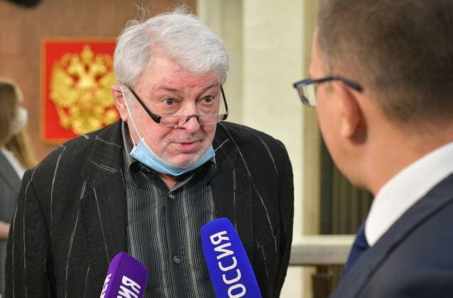 Russland, Verleihung des Staatspreis f?r Kultur in Moskau Russia Mishustin Culture Award 6638498 31.08.2021 Composer Vyacheslav Dobrynin speaks to the media before the Governmental Prize for a culture award ceremony in Moscow, Russia. Alexander Astafyev Sputnik Moscow Russia  Copyright: xAlexanderxAstafyevx