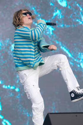 Australian rapper The Kid LAROI performs on Main Stage East during day 2 of Reading Festival 2021 at Richfield Avenue in Reading, Berkshire. AUGUST 27th 2021  DFLx21486
