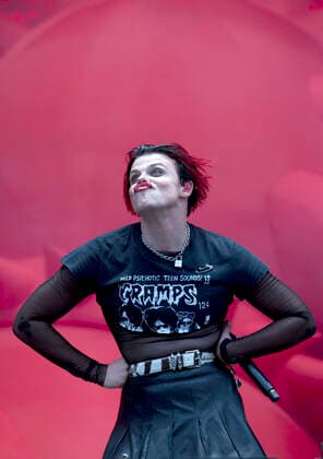 Yungblud performs on Main Stage West during day 3 of Reading Festival 2021 at Richfield Avenue in Reading, Berkshire. AUGUST 29th 2021  DFLx21487