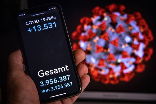 Coronavirus in Germany Covid 19 Dashboard of the Robert Koch Institute 01 09 2021 Robert Koch Institute 7 days Incidence 75.7 7 days Number of cases 62 920 COVID 19 cases 3 956 387 Addition of 13 531 compared to the previous day COVID 19 deaths 92 223 Addition of 23 compared to the previous day
