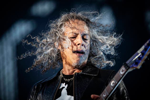 Metallica live in Copenhagen, Denmark Copenhagen, Denmark. July 11th, 2019. The American heavy metal band Metallica performs live concerts at Telia Parken in Copenhagen. Here guitarist Kirk Hammett is seen live on stage. Copenhagen Denmark Telia Parken  Copyright: xGonzalesxPhoto ChristianxHjorthx