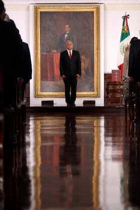 The President of Mexico, Andres Manuel Lopez Obrador, delivers his third Government report, at the National Palace of Mexico City, Mexico, 01 September 2021. Lopez Obrador announced this Wednesday during his third Government report that he will present to Congress this month a constitutional reform to reverse the privatizations in the electricity sector. At the beginning of his speech, the President assured that the transformation is underway in Mexico and that his Government has decided to stop the privatization trend . Lopez Obrador will present a reform against privatization of the electricity sector !ACHTUNG: NUR REDAKTIONELLE NUTZUNG!  Copyright: xSashenkaxGutierrezx MEX425 20210901-246d4645f4b86428518c80ba4f19bc135cbbeb77