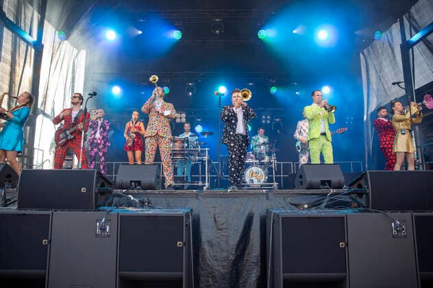 Druckluft live at the Üvverm Horizont concert at the OpenAir Port Festival 2021 at Cologne Bonn Airport Cologne, 04 09 2021 Foto:xR.xSchmiegeltx xFuturexImage