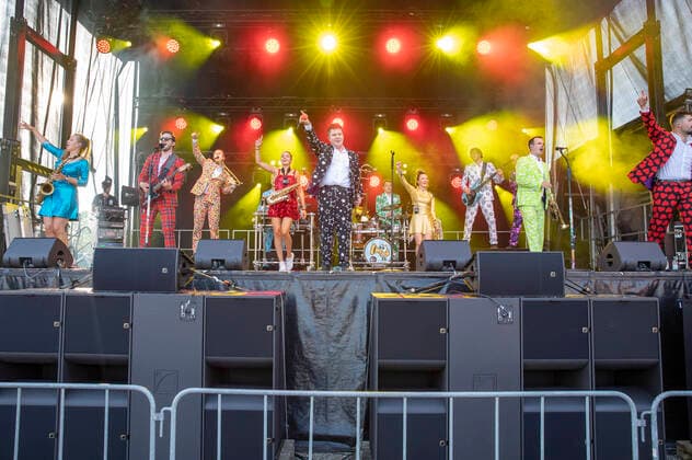 Druckluft live at the Üvverm Horizont concert at the OpenAir Port Festival 2021 at Cologne Bonn Airport Cologne, 04 09 2021 Foto:xR.xSchmiegeltx xFuturexImage