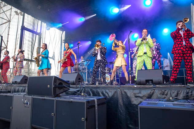 Druckluft live at the Üvverm Horizont concert at the OpenAir Port Festival 2021 at Cologne Bonn Airport Cologne, 04 09 2021 Foto:xR.xSchmiegeltx xFuturexImage