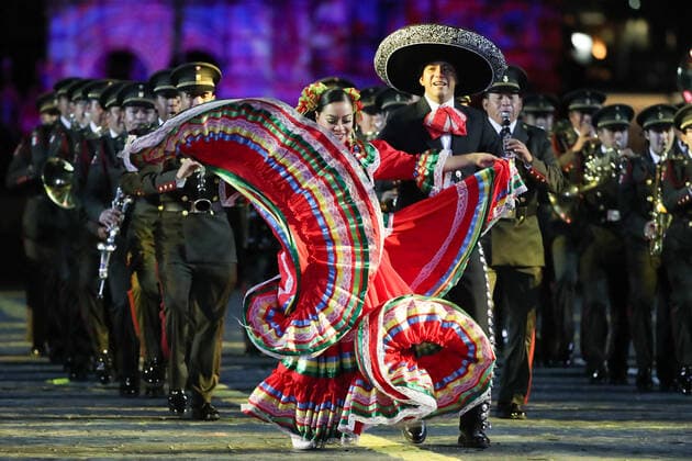 MOSCOW, RUSSIA â€“ SEPEMBER 5, 2021: The Combined Band of the Russian Airborne Forces performs at the closing of the 2021 Spasskaya Tower International Military Music Festival in Moscow s Red Square. Sergei Karpukhin TASS  TS10F3D6