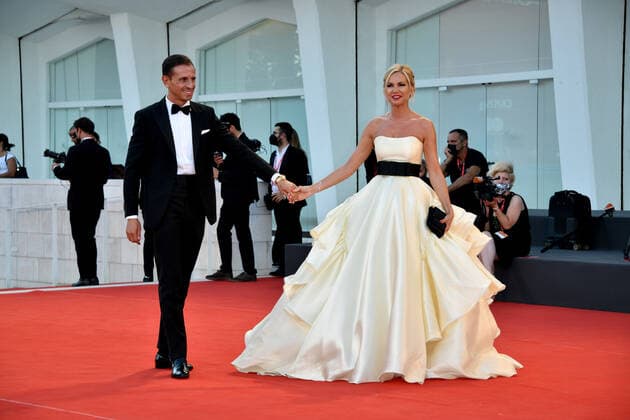78th Venice Film Festival 2021, Red Carpet Kineo Award . Pictured Marco Baccini, Federica Panicucci  Copyright: xSimonexComix xIPAx xVeneziax2020x