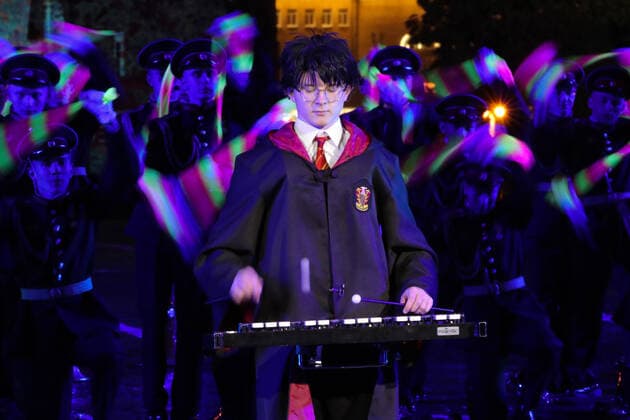 MOSCOW, RUSSIA â€“ SEPEMBER 5, 2021: A member of the Valery Khalilov Moscow Suvorov Military Music College band performs at the closing of the 2021 Spasskaya Tower International Military Music Festival in Moscow s Red Square. Sergei Karpukhin TASS  TS10F3E3