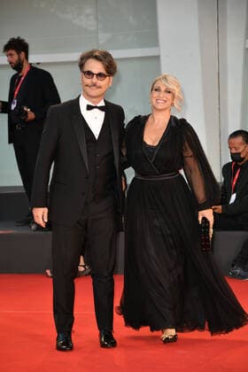 78th Venice Film Festival 2021, Red Carpet Filming Italy . Pictured Angelo Pisani, Katia Follesa  Copyright: xSimonexComix xIPAx xVeneziax2020x