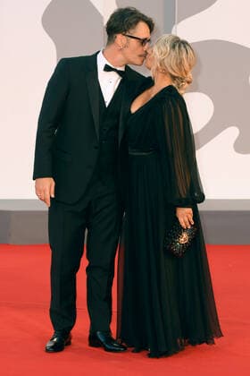 78th Venice Film Festival 2021, Red Carpet Filming Italy . Pictured Angelo Pisani, Katia Follesa  Copyright: xManuelexMangiarottix xIPAx xVenezia2020x