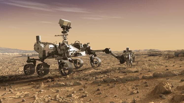 THIS PICTURE: Artist s impression of NASA Perseverance Mars Rover. .... STORY COPY: On Monday (6 Sep), NASA?s Perseverance rover completed the collection of the first sample of Martian rock, a core from Jezero Crater slightly thicker than a pencil. Mission controllers at NASA?s Jet Propulsion Laboratory (JPL) in Southern California received data that confirmed the historic milestone. The core is now enclosed in an airtight titanium sample tube, making it available for retrieval in the future. Through the Mars Sample Return campaign, NASA and ESA (European Space Agency) are planning a series of future missions to return the rover?s sample tubes to Earth for closer study. These samples would be the first set of scientifically iden Copyright: xNASA JPL-Caltech ASU MSSS Coverx 50525849 EDITORIAL USE ONLY. NOT FOR USE BY NEWSPAPERS BASED IN THE UK.