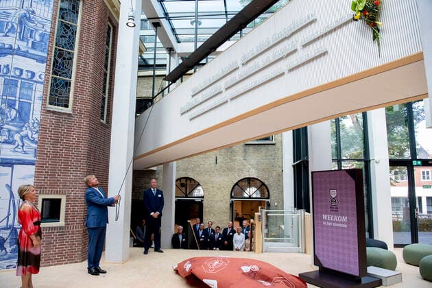 07-09-2021 Bolsward King Willem-Alexander attend the opening of the Culture Historic Center De Tiid in Bolsward. Â  Copyright: xPPEx