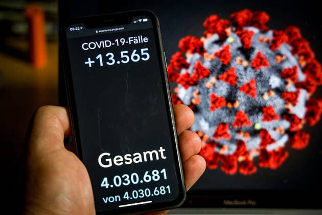Coronavirus in Germany Covid 19 Dashboard of the Robert Koch Institute 08 09 2021 Robert Koch Institute 7 days Incidence 82.7 7 days Number of cases 68 735 COVID 19 cases 4 030 681 Addition by 13 565 compared to the previous day COVID 19 deaths 92 448 Addition by 35 compared to the previous day