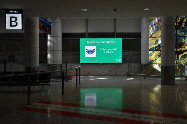 SYDNEY AIRPORT STOCK, Signage at Sydney International Airport in Sydney, Wednesday, September 8, 2021. ( NO ARCHIVING, EDITORIAL USE ONLY, NO USE IN BOOKS WITHOUT CONSENT SYDNEY NSW AUSTRALIA  Copyright: xJOELxCARRETTx 20210908001573847266