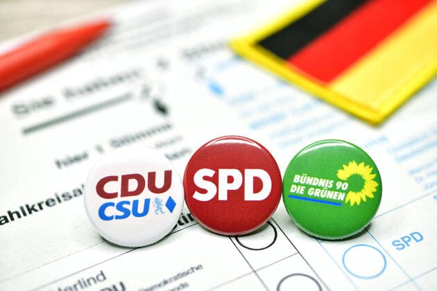Party badge on a ballot paper, coalition of CDU, SPD and Greens, Kenya coalition ** NUR FUER REDAKTIONELLE ZWECKE ** EDITORIAL USE ONLY **