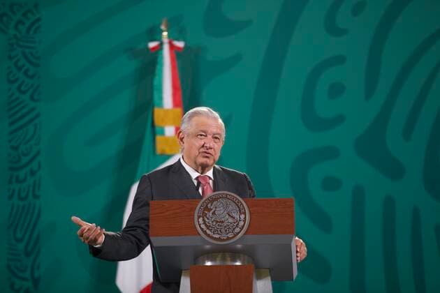Mexican President Lopez Obrador Meets With Media MEXICO CITY, MEXICO - SEPTEMBER 8: Mexico™s President Andres Manuel Lopez Obrador talks for Mexican media during his daily press conference at National Palace on September 8, 2021 in Mexico City, Mexico. (Photo by Julian Lopez Eyepix Group) Copyright: xJulianxLopezx EYEPIXGROUP_JL_08092021_14276