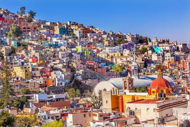 Colored Houses Iglesia de San Roque Market Mercado Hidalgo Guanajuato Mexico, 12.10.2016 21:23:30, Copyright: xbillperryx Panthermedia19137163