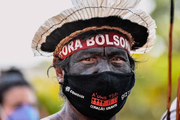 BRASÍLIA, DF - 10.09.2021: MARCHA MULHERES INDÍGENAS EM BRASÍLIA - This Thursday (10) takes place the March of Indigenous Women through the streets of Brasília to the Monument to the Galdino Indian. The march aims to protest against Marco Temporal (in a vote in the STF) and against President Jair Bolsonaro. x2118373x  AntonioxMolina