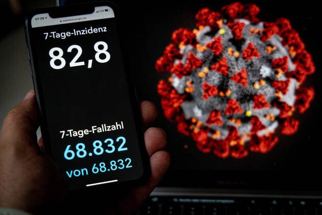 Coronavirus in Germany Covid 19 Dashboard of the Robert Koch Institute 11 09 2021 Robert Koch Institute 7 days Incidence 82.8 7 days Number of cases 68 832 COVID 19 cases 4 070 295 Addition of 11 214 compared to previous day COVID 19 deaths 92 598 Addition of 45 compared to previous day