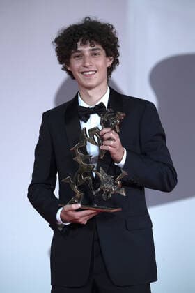 September 12, 2021, Venice, Italy: Filippo Scotti poses with the Marcello Mastroianni Award for Best New Young Actor for The Hand Of God during the Winners Red Carpet as part of the 78th Venice International Film Festival in Venice, Italy on September 11, 2021. Paolo Cotello imageSPACE Venice Italy - ZUMAs181 20210912_zea_s181_045 Copyright: xImagespacex
