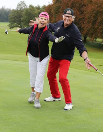 Tabaluga Golf Cup 2021 by Michael Roll For the 27th time Michael Roll organized the Tabaluga Golf Cup for the benefit of his Tabaluga Foundation Marianne and Michael Hartl, Tutzing Bavaria Germany Golfclub Tutzing