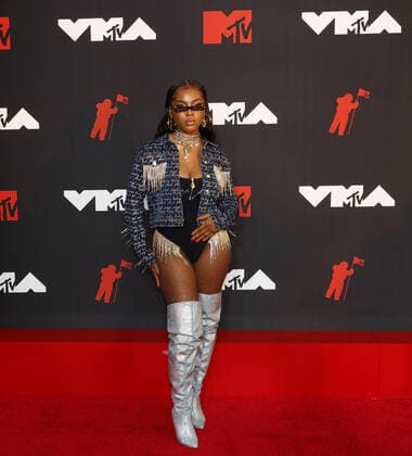 Quen Blackwell arrives on the red carpet at the 38th annual MTV Video Music Awards at Barclays Center in New York City on Sunday, September 12, 2021.  NYP20210912118 JOHNxANGELILLO