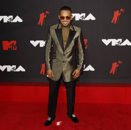 Ozuna arrives on the red carpet at the 38th annual MTV Video Music Awards at Barclays Center in New York City on Sunday, September 12, 2021.  NYP20210912144 JOHNxANGELILLO