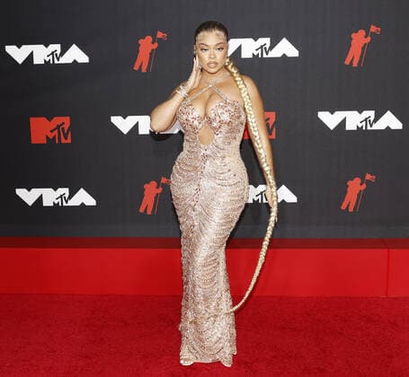 Latto Stephens arrives on the red carpet at the 38th annual MTV Video Music Awards at Barclays Center in New York City on Sunday, September 12, 2021.  NYP20210912146 JOHNxANGELILLO