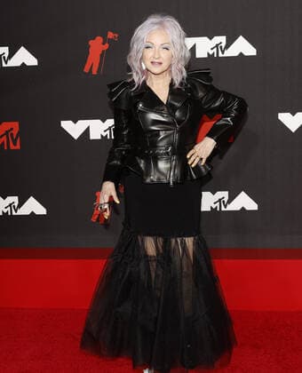 Cyndi Lauper arrives on the red carpet at the 38th annual MTV Video Music Awards at Barclays Center in New York City on Sunday, September 12, 2021.  NYP20210912148 JOHNxANGELILLO