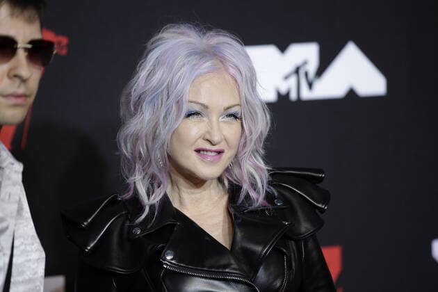 Cyndi Lauper arrives on the red carpet at the 38th annual MTV Video Music Awards at Barclays Center in New York City on Sunday, September 12, 2021.  NYP20210912163 JOHNxANGELILLO