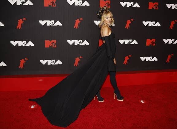 Rita Ora arrives on the red carpet at the 38th annual MTV Video Music Awards at Barclays Center in New York City on Sunday, September 12, 2021.  NYP20210912181 JOHNxANGELILLO