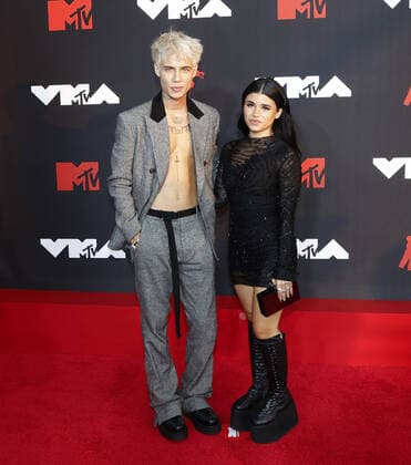 Jaden Hossler and Nessa Barrett arrives on the red carpet at the 38th annual MTV Video Music Awards at Barclays Center in New York City on Sunday, September 12, 2021.  NYP20210912920 JOHNxANGELILLO