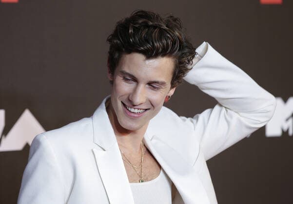 Shawn Mendes arrives on the red carpet at the 38th annual MTV Video Music Awards at Barclays Center in New York City on Sunday, September 12, 2021.  NYP20210912860 JOHNxANGELILLO