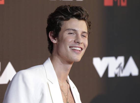 Shawn Mendes arrives on the red carpet at the 38th annual MTV Video Music Awards at Barclays Center in New York City on Sunday, September 12, 2021.  NYP20210912942 JOHNxANGELILLO