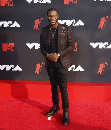 Dometi Pongo arrives on the red carpet at the 38th annual MTV Video Music Awards at Barclays Center in New York City on Sunday, September 12, 2021.  NYP20210912943 JOHNxANGELILLO