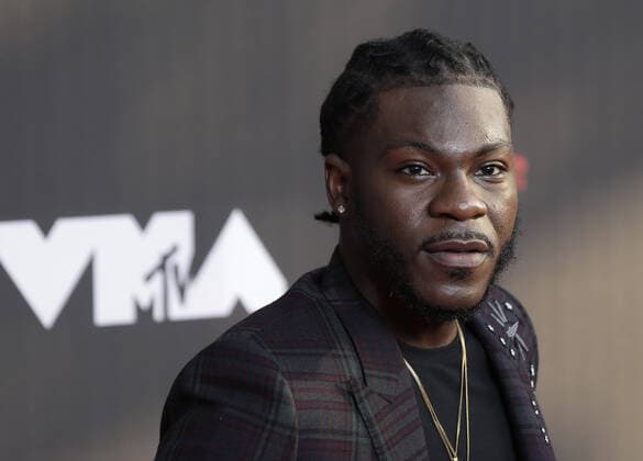 Dometi Pongo arrives on the red carpet at the 38th annual MTV Video Music Awards at Barclays Center in New York City on Sunday, September 12, 2021.  NYP20210912946 JOHNxANGELILLO