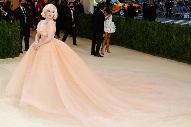 Billie Eilish arrives for The Met Gala at The Metropolitan Museum of Art celebrating the opening of In America: A Lexicon of Fashion in New York City on Monday, September 13, 2021.  NYP20210913528 JOHNxANGELILLO